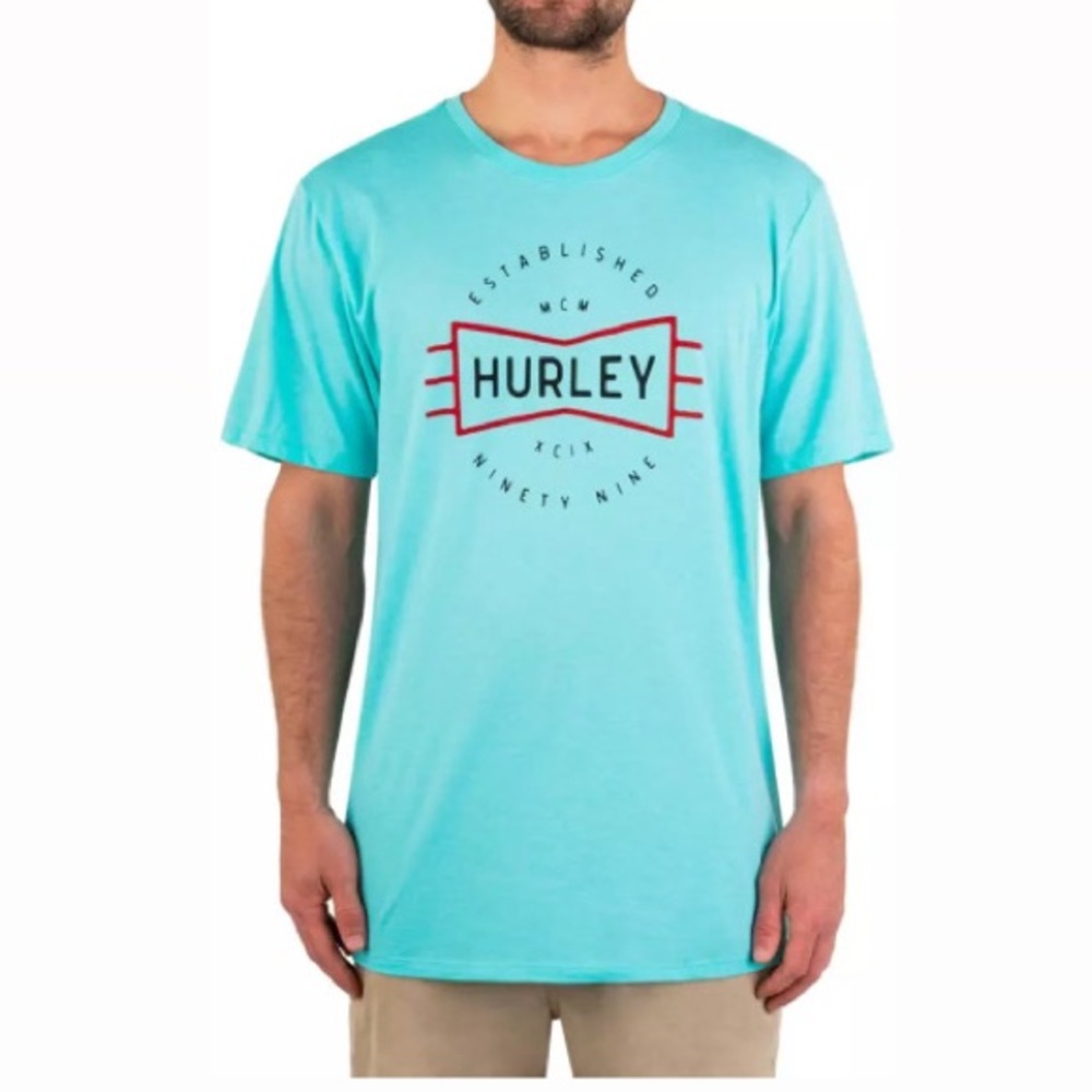 Hurley Premium Short Sleeve Graphic T-Shirt blue green skate surf men’s small